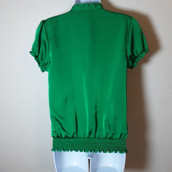 BCX Green Satin Blouse - Picture 2 of 4